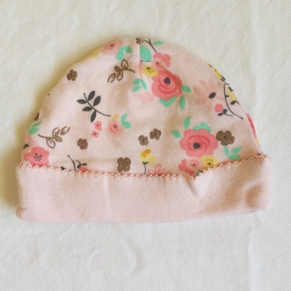 gerber 2-piece floral kimono long sleeve top with mitts & matching hat 3 months - Picture 7 of 7